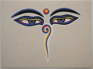 Grußkarte, "Allsehende Augen" Buddhas