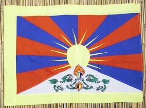Tibet-Flagge, Baumwollen, stickerei, 68 cm X 49,5 cm