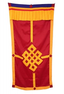 Tibetischer Türbehang, Endloser Knoten, rot