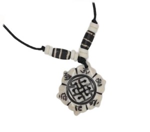 Yak Horn Anhänger - Tibet-Style, Endloser Knoten, Om Mani Padme Hum 4