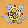 Buddhistisches Glückssymbol Rad der Gerechtigkeit