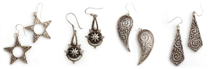 Traumhafte tibet 925er Silber Ohrringe Türkis aus Nepal 