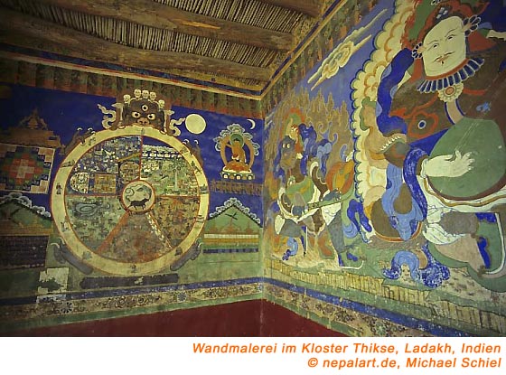 Wandmalerei im Kloster Thikse