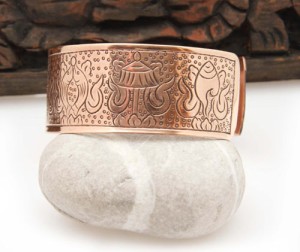 Eight Lucky Symbols Armreif, Kupfer