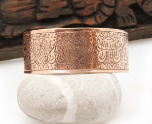 Eight Lucky Symbols Armreif, Kupfer