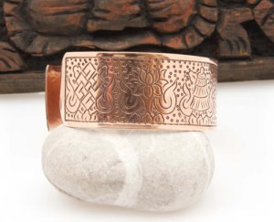 Eight Lucky Symbols Armreif, Kupfer