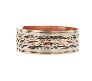 Drei Metalle Armreif, breit
