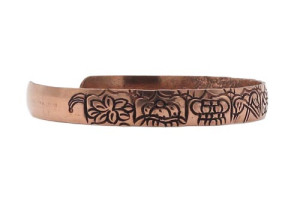 Eight Lucky Symbols Armreif, Kupfer
