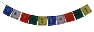 Om Mani Padme Hum – Gebetsfahne aus Nepal - Länge ca. 110 cm