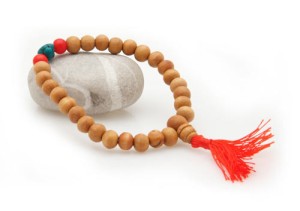 Hand-Mala, Holz, natur, Steine
