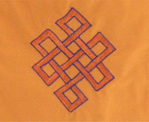 Mönchstasche aus Nepal, orange, Endloser Knoten