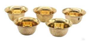 Opferschälchen, Wasserschalen-Set, Messing, 735 g.