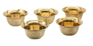 Opferschälchen, Wasserschalen-Set, Messing, 735 g.