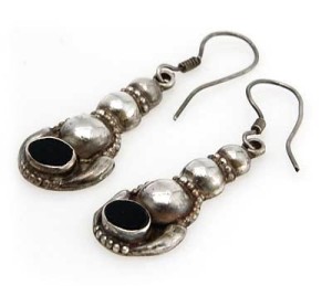 Silber-Ohrringe mit Onyx