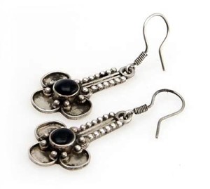 Silber-Ohrringe mit schwarzem Onyx