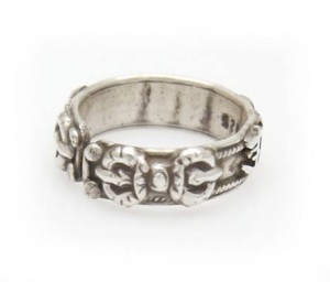 Om Mani Ring, Sanskrit, schmal, Sterlingsilber (925)