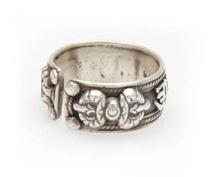 Om Mani Ring, Sanskrit, Sterlingsilber (925)