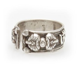 Om Mani Ring, Tibetisch, Sterlingsilber (925)