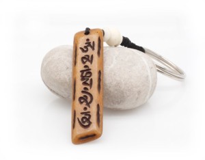 Schlüsselanhänger, Yak-Horn, Om Mani Padme Hum 10