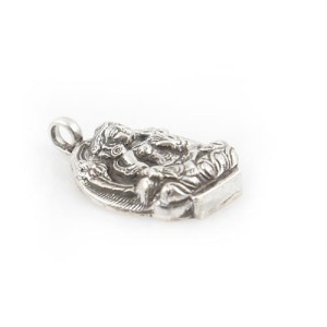 Grüne Tara Anhänger aus Nepal, Sterlingsilber (925)