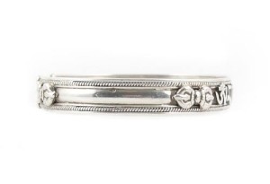 Om Mani Armreif, tibetisch, schmal, Sterlingsilber (925)