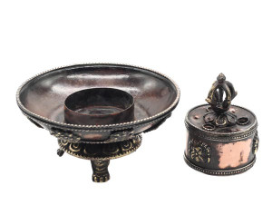 Räucherstäbchenhalter, Glückssymbole, Vajra aus Nepal