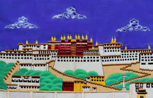 Potala Wandbehang aus Nepal, 72 x 65 cm