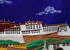 Potala Wandbehang aus Nepal, 100 x 80 cm