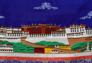 Potala Wandbehang aus Nepal, 163 x 90 cm