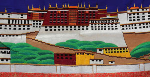 Potala Wandbehang aus Nepal, 163 x 90 cm