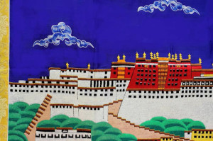 Potala Wandbehang aus Nepal, 163 x 90 cm