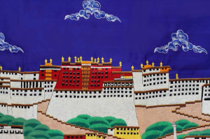 Potala Wandbehang aus Nepal, 163 x 90 cm