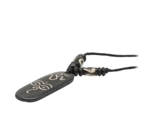 Yak Horn Anhänger - Tibet-Style, Om, Allsehende Augen 1