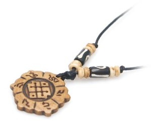 Yak Horn Anhänger - Tibet-Style, Endloser Knoten, Om Mani Padme Hum 3