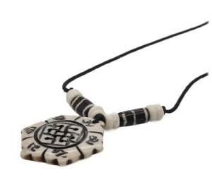 Yak Horn Anhänger - Tibet-Style, Endloser Knoten, Om Mani Padme Hum 4