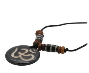 Yak Horn Anhänger - Tibet-Style, Om 32
