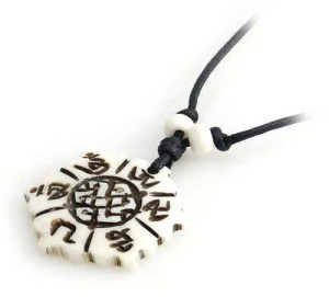Yak Horn Anhänger, Endloser Knoten, Om Mani Padme Hum 1