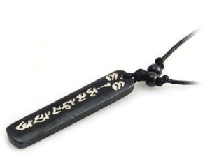 Yak Horn Anhänger, Om Mani Padme Hum - Buddhas Augen 3
