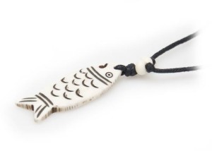 Yak Horn Anhänger, Fisch 1