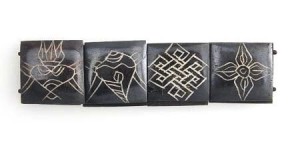 Yak Horn Armband "Eight Lucky Symbols" aus Nepal