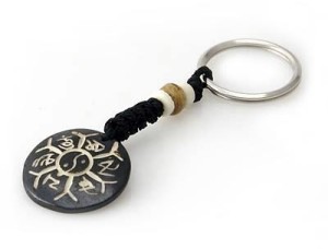 Schlüsselanhänger, Yak-Horn, Om Mani Padme Hum, Ying/Yang 2