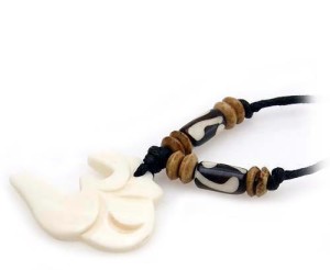 Yak Horn Anhänger - Tibet-Style, Om 25