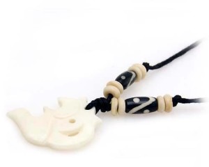 Yak Horn Anhänger - Tibet-Style, Om 22