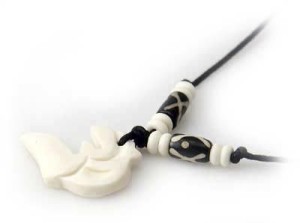 Yak Horn Anhänger - Tibet-Style, Om 8