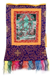 Stoff-Thangka, Grüne Tara Stoff-Thangka, Grüne Tara