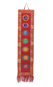 Wandbehang, sieben Chakren, mittelrot Wandbehang, sieben Chakren, mittelrot