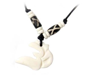 Yak Horn Anhänger - Tibet-Style, Om 8
