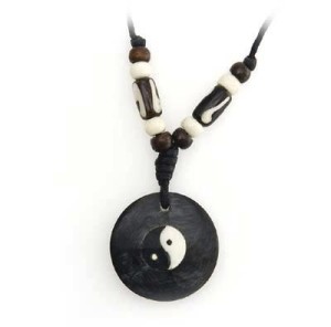 Ying/Yang Anhänger aus Horn/Stein 2