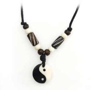 Ying/Yang Anhänger aus Horn/Stein 5