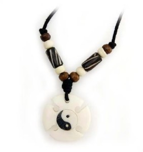 Ying/Yang Anhänger aus Horn/Stein 6